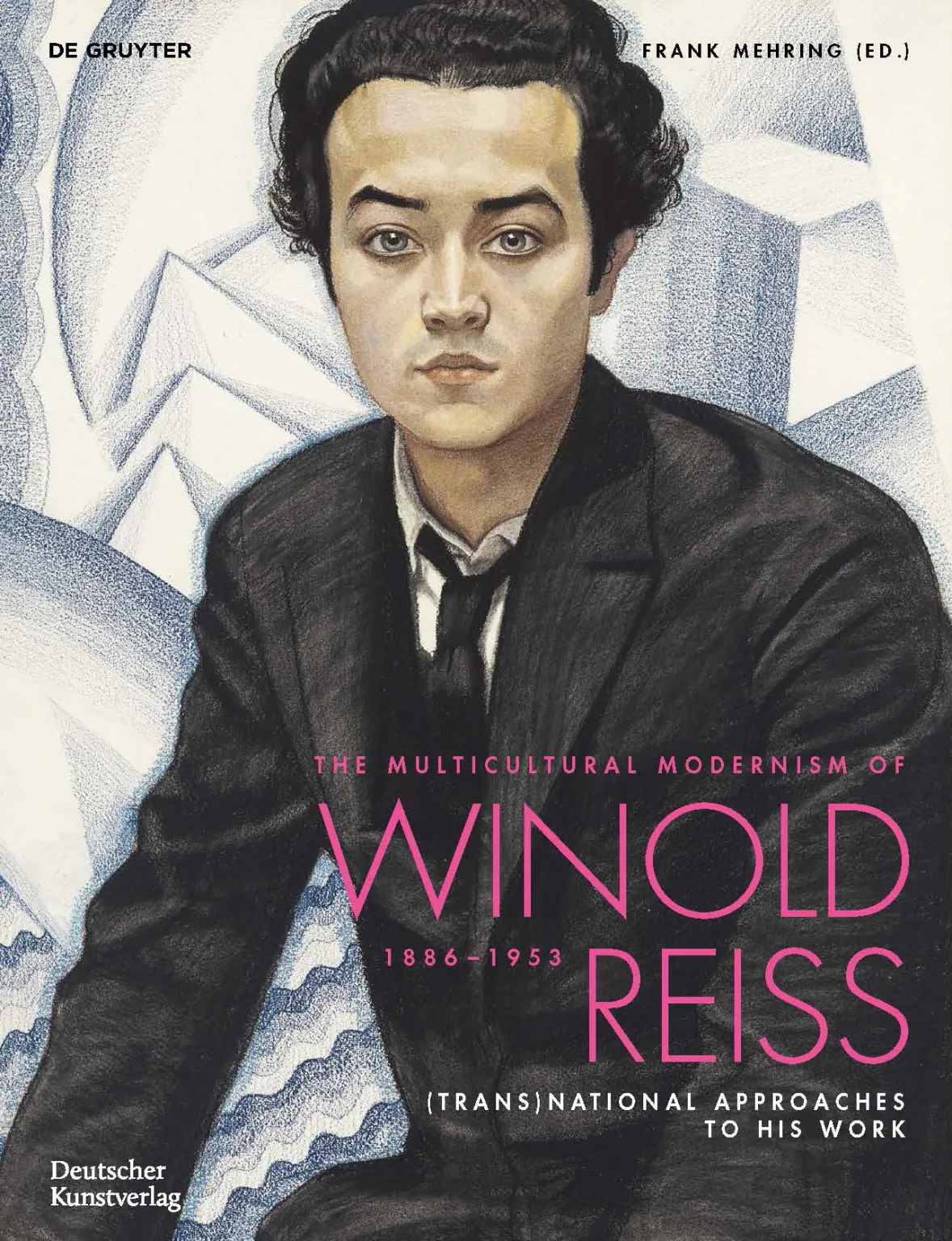 0-Cover-Winold_Reiss_Modernism Book cover featuring a dark haired man in a dark suit
